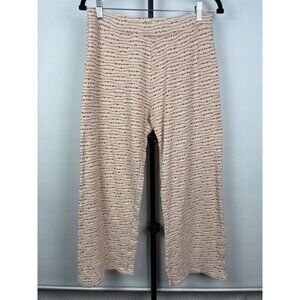 Zara Orange Cream Crochet Knit Straight Leg Pull On High Waist Pants Size‎ L